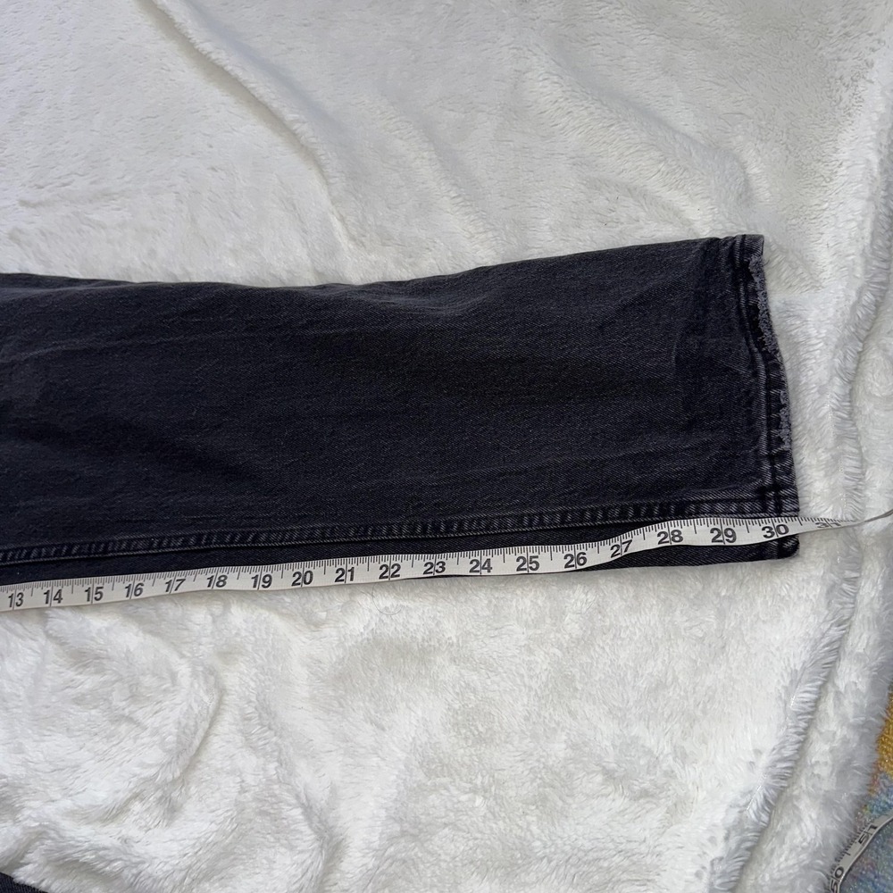 Abercrombie & Fitch Black Denim Straight Button Fly High Rise Crossover Dad Jean - Picture 11 of 11